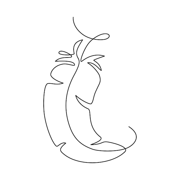 Pluma de pájaro dibujada una línea continua en minimalismo abstracto una línea contorno vectorial editable