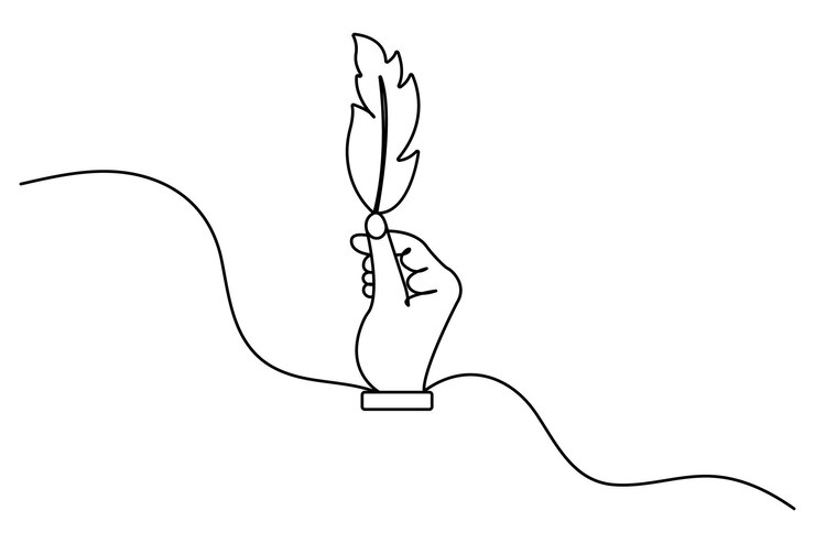 Vector pluma de pájaro dibujo continuo de una línea de ilustración vectorial simple