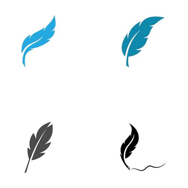 Pluma pluma escribe signos iconos de plantilla de plantilla de logotipo