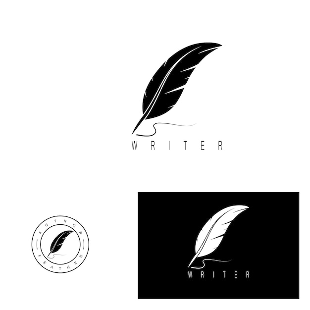 Pluma pluma escribe signos iconos de plantilla de plantilla de logotipo