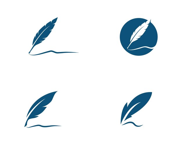 Pluma pluma Logo plantilla