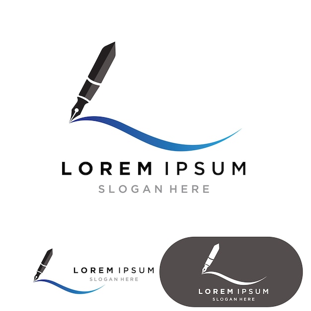 Pluma pluma Logo plantilla