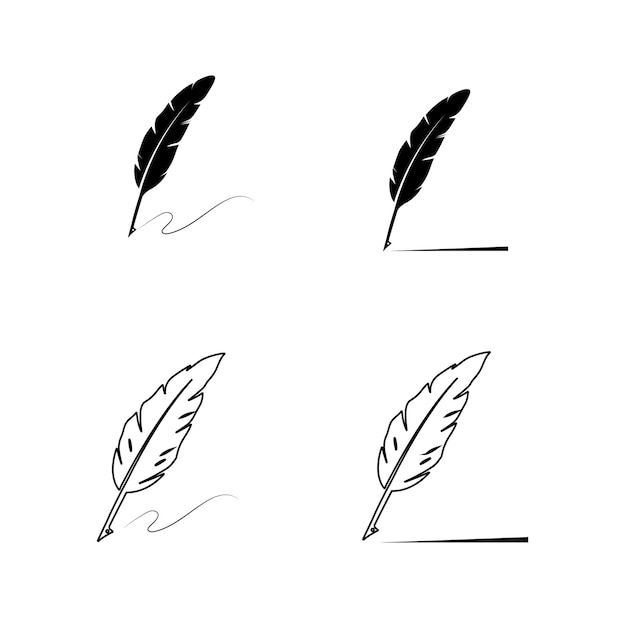 pluma, pluma, logotipo, vector