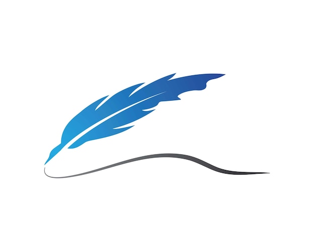 Pluma de pluma plantilla del logotipo Ilustración vectorial