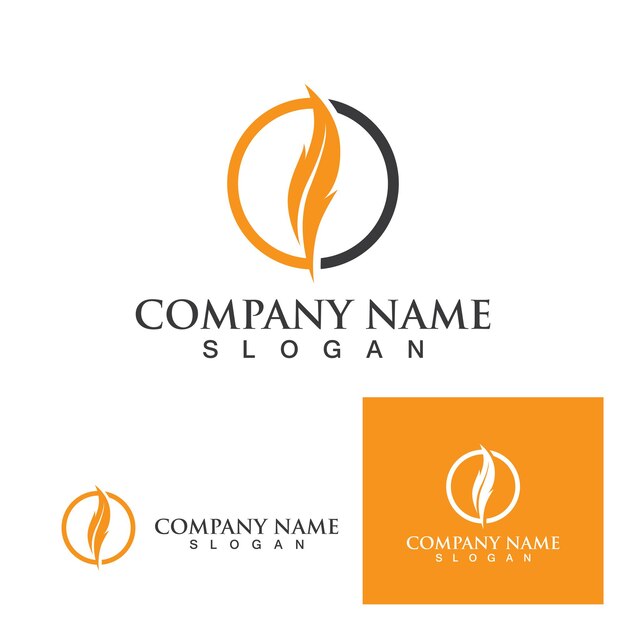 Pluma de pluma plantilla del logotipo Ilustración vectorial