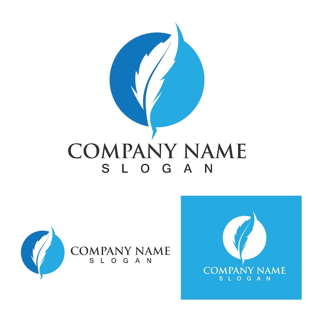 Pluma de pluma plantilla del logotipo Ilustración vectorial
