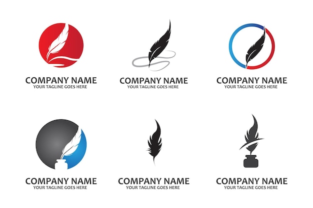 Pluma pluma símbolo icono vector logo