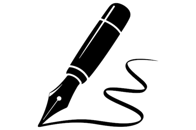 Pluma pluma con trazo de tinta