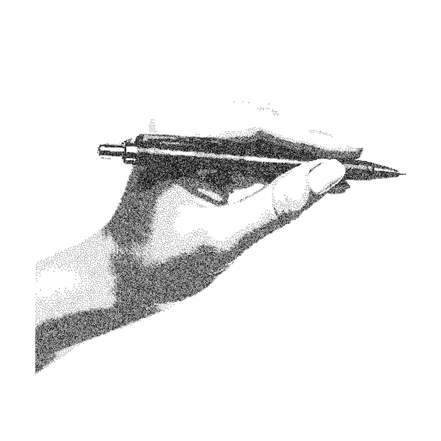 Pluma portátil vectorial con efecto de fotocopia retro de moda Textura moderna de puntos puntiagudos para el arte del diseño