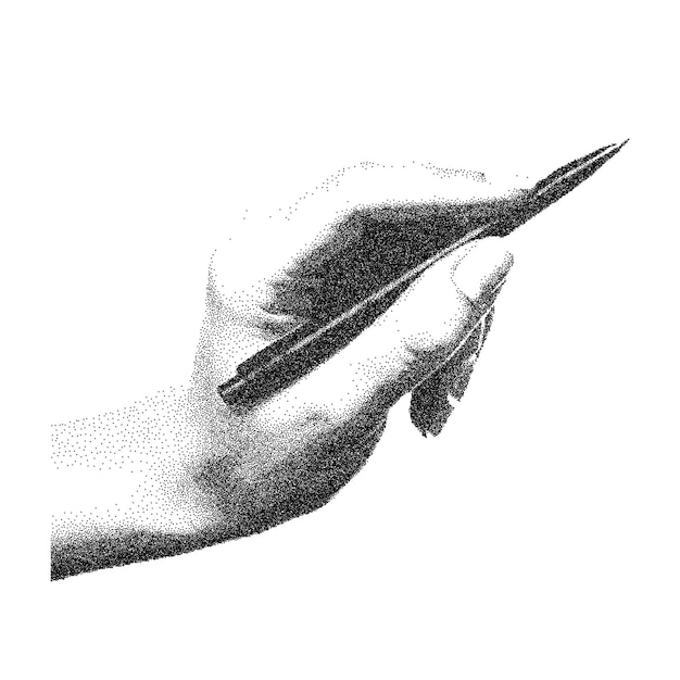 Pluma portátil vectorial con efecto de fotocopia retro de moda Textura moderna de puntos puntiagudos para el arte del diseño