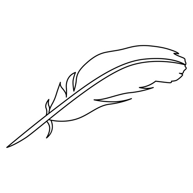 pluma y tinta aisladas sobre un fondo blanco Ilustración vectorial en estilo de contorno