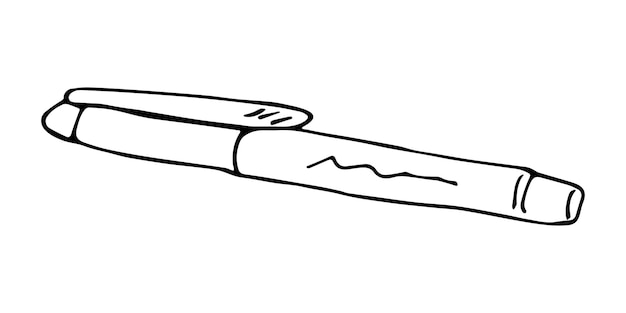 Pluma vectorial clipart Suministros de oficina dibujados a mano Para imprimir diseño web decoración logo