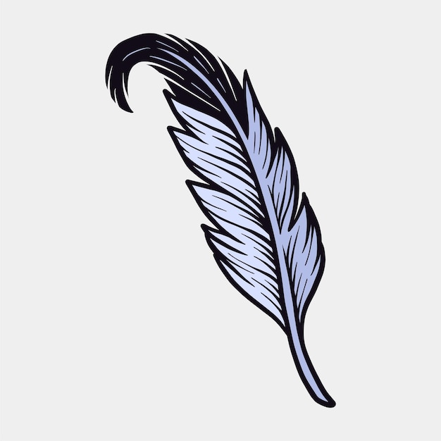 Pluma, vieja escuela, vendimia, tatuaje, mano, dibujo, ilustración