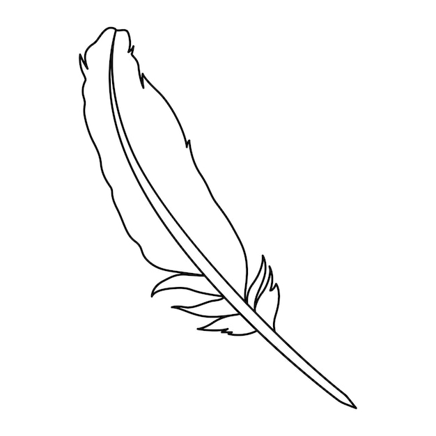 plumas aisladas en un fondo blanco Ilustración vectorial en estilo de contorno Uso para el logotipo de las tarjetas