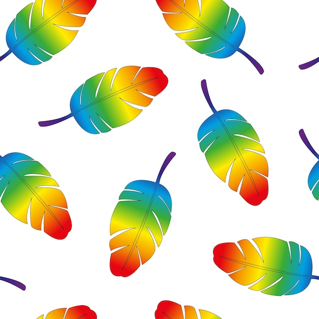 Vector plumas arcoiris