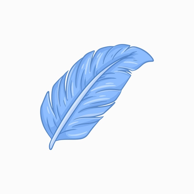 plumas azules aisladas sobre un fondo blanco Ilustración vectorial