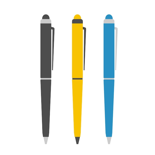 Plumas de bolas vectoriales de estilo plano aisladas sobre un fondo blanco