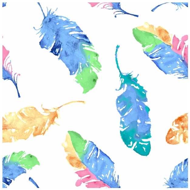 Plumas de colores sobre un fondo blanco.