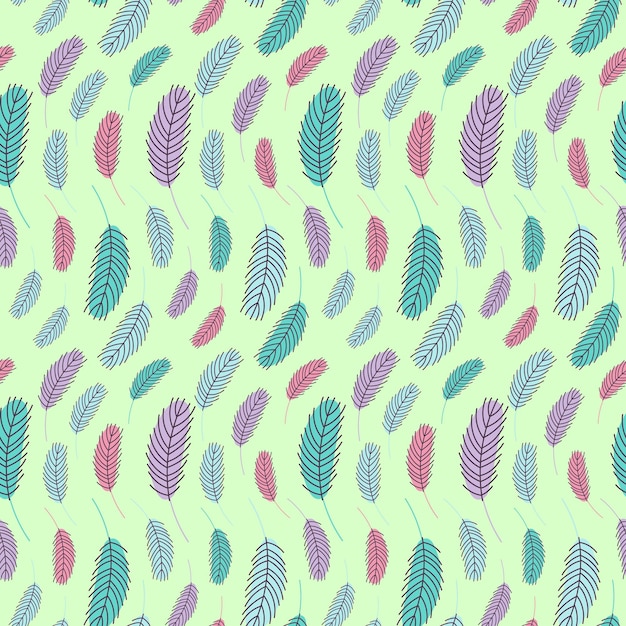 Las plumas tienen un patrón sin costuras, un patrón boho.