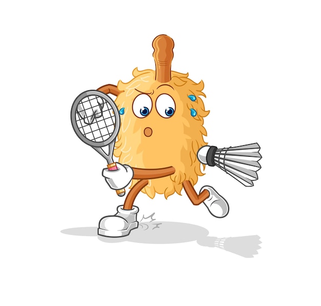 Plumero jugando bádminton ilustración vector de caracteres