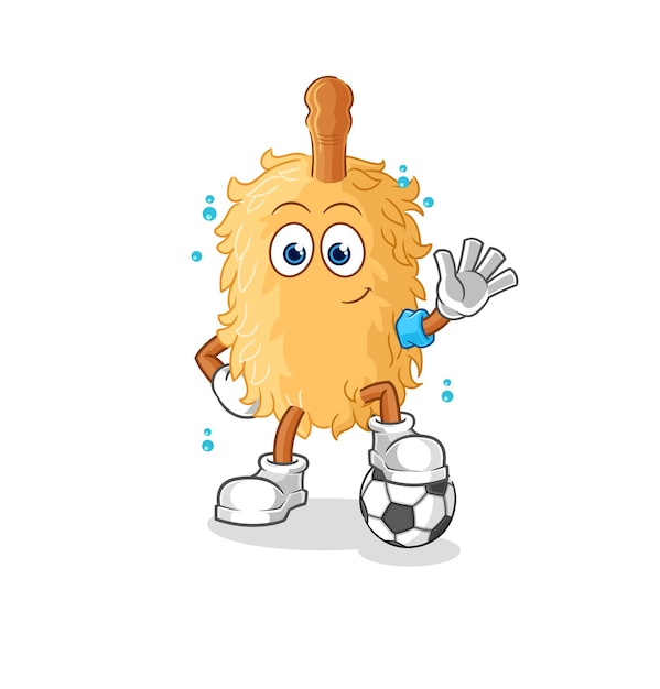 Plumero jugando vector de caracteres de ilustración de fútbol