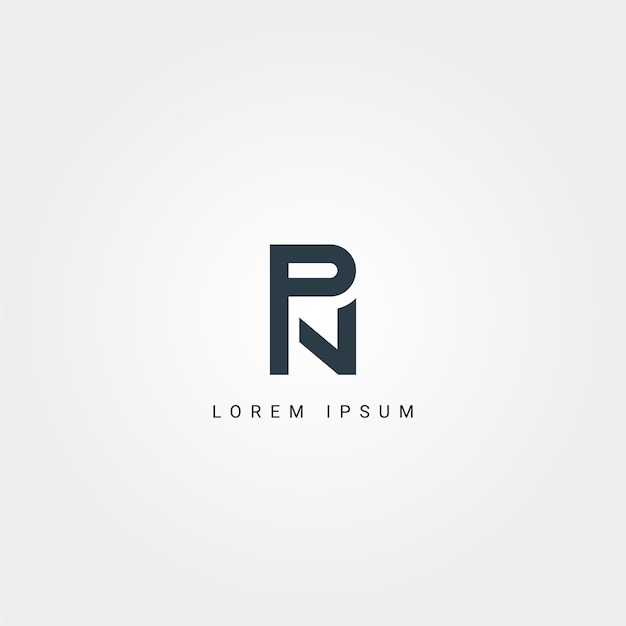 PN Letras del alfabeto Iniciales Logotipo del monograma NP P y N