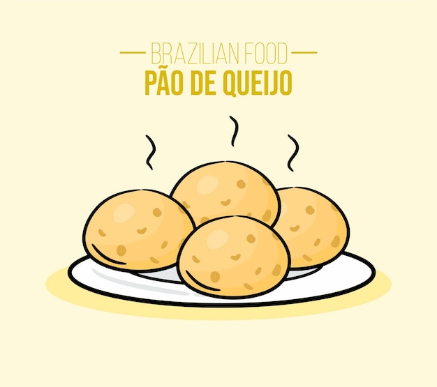 Vector po de queijo pan queso comida brasileña minas comida mineiro