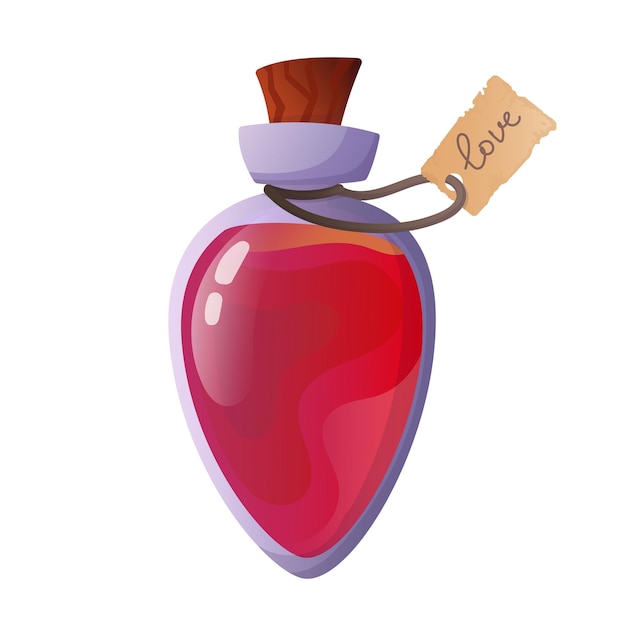 Poción mágica Elementos de interfaz de juego de dibujos animados Botellas de alquimista con elixir