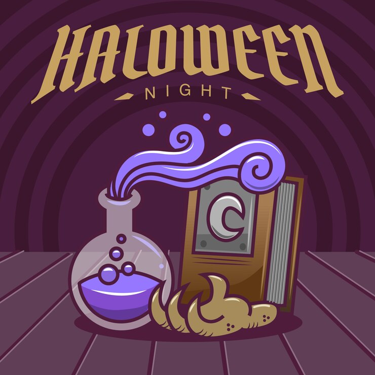 Vector poción mágica de la noche de halloween