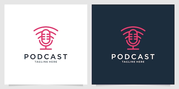 Podcast con diseño de logo de red