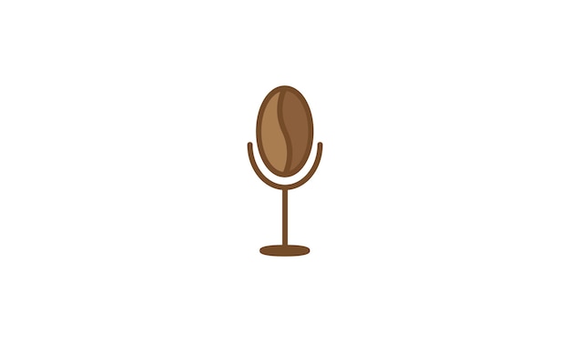 Podcast con granos de café logo vector símbolo icono diseño gráfico ilustración