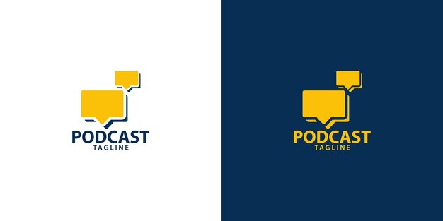 podcast hablar logotipo minimalista moderno