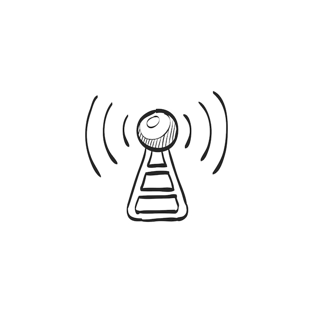 Podcast de icono de boceto dibujado a mano