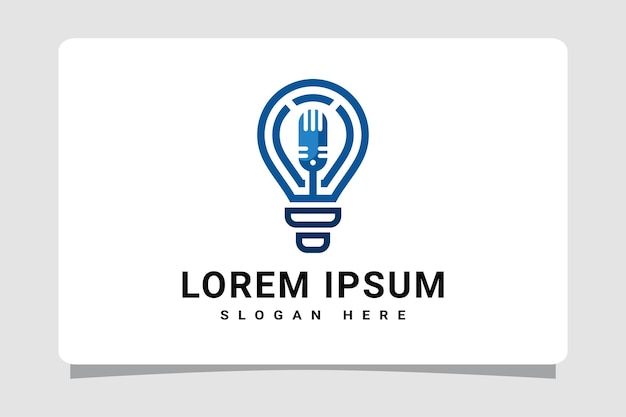 Podcast Idea Bulb Logo Plantilla Diseño Inspiración