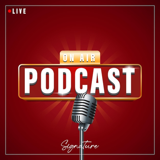 Podcast de redes sociales diseño de alimentación cuadrada