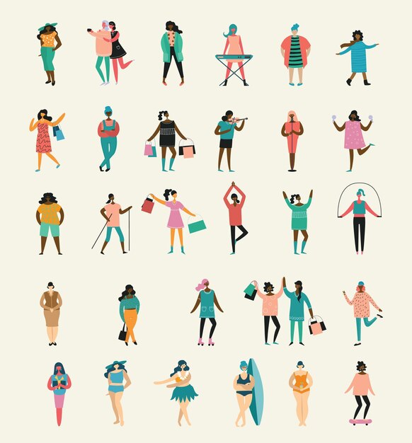 podemos hacerlo Concepto femenino y diseño de empoderamiento de la mujer para pancartas.