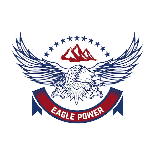 Poder del águila. Emblema con cóndor. elemento de logotipo, etiqueta, letrero. imagen