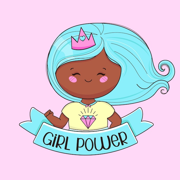 El poder de la chica, la princesa linda, el vector de la ilustración.