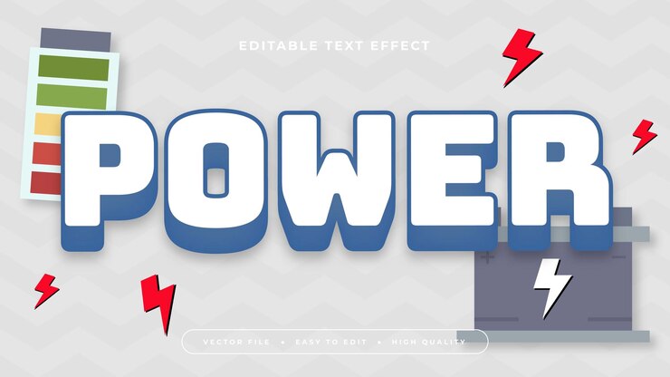 Vector poder colorido estilo de fuente de efecto de texto editable en 3d