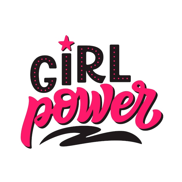 Poder femenino. Plantilla de caligrafía vector