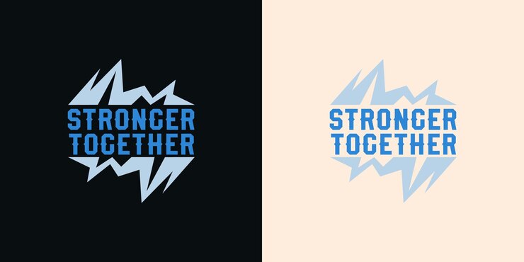el poder de la fuerza juntos tipografía vectorial plantilla de diseño de camiseta