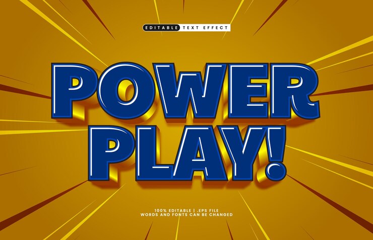 Vector poder jugar efecto de texto editable con un estilo de texto de juego y juego