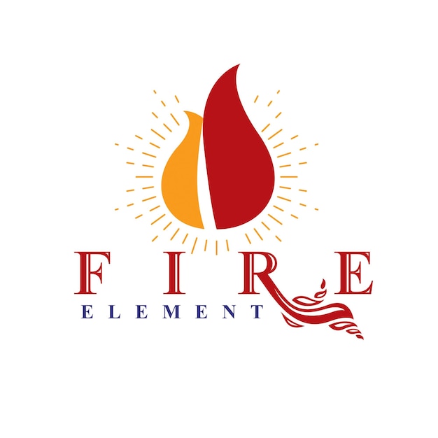 El poder de la llama ardiente, el logotipo vectorial abstracto del elemento fuego para su uso como símbolo de diseño de marketing.