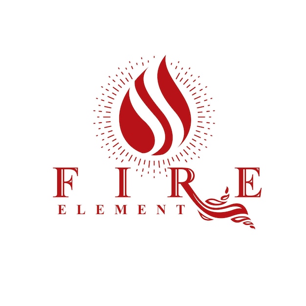 El poder de la llama ardiente, el logotipo vectorial abstracto del elemento fuego para su uso como símbolo de diseño de marketing.