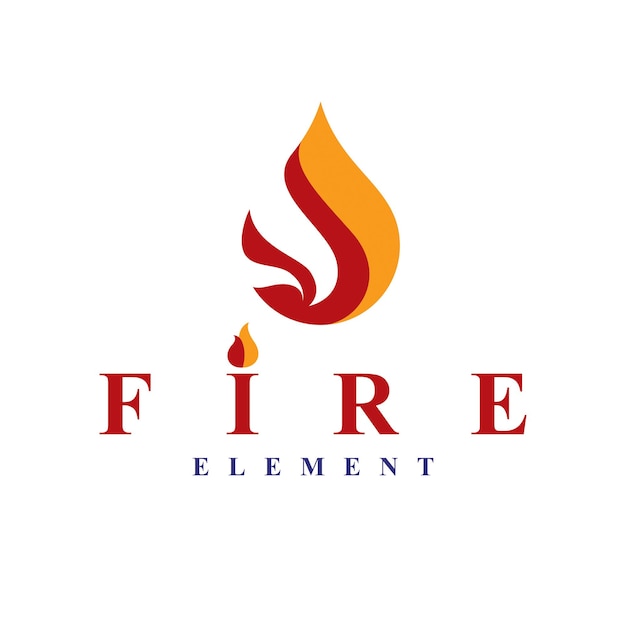 El poder de la llama ardiente, el logotipo vectorial abstracto del elemento fuego para su uso como símbolo de diseño de marketing.
