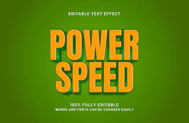 poder velocidad efecto de texto editable en el estilo de texto de héroe y niños