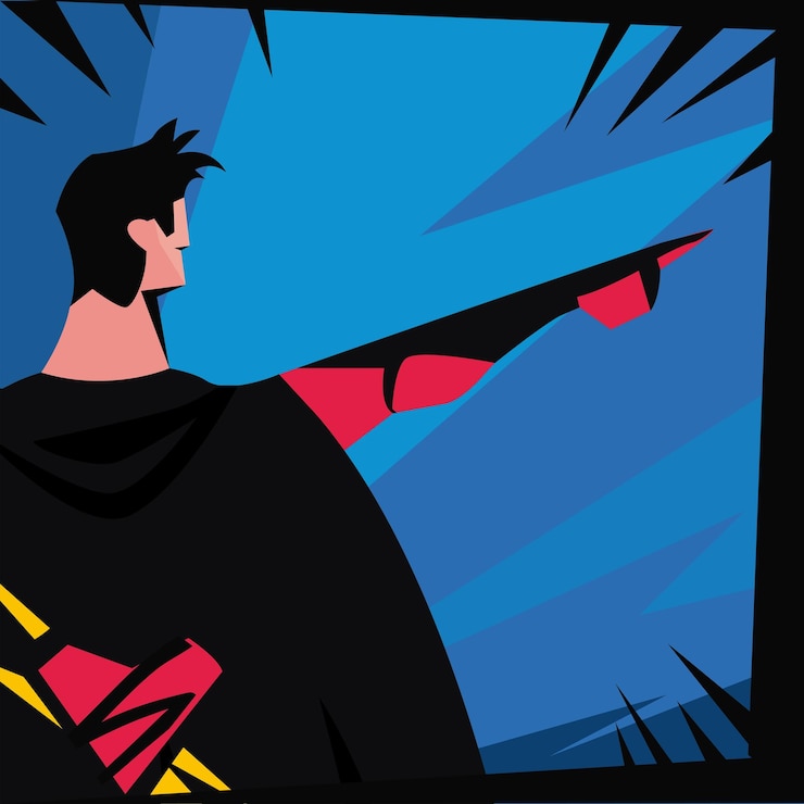 Vector poderosa carta de superhéroe