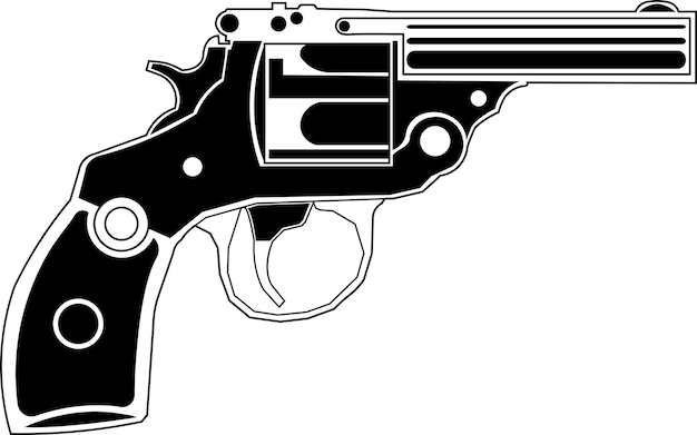 Vector poderosa pistola pistola pistola vector ilustración completamente editable