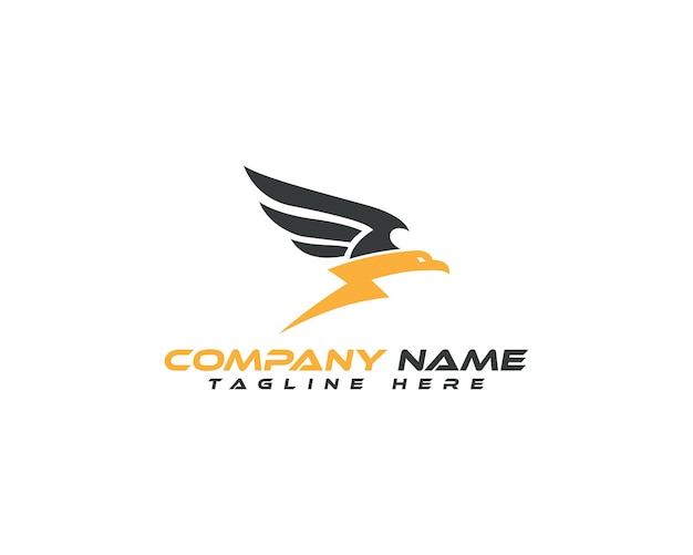 El poderoso águila y el relámpago logotipo perfecto para la identidad de la marca