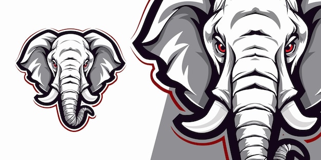 Poderoso logotipo de elefante gráfico vectorial dinámico para equipos deportivos y de eSports